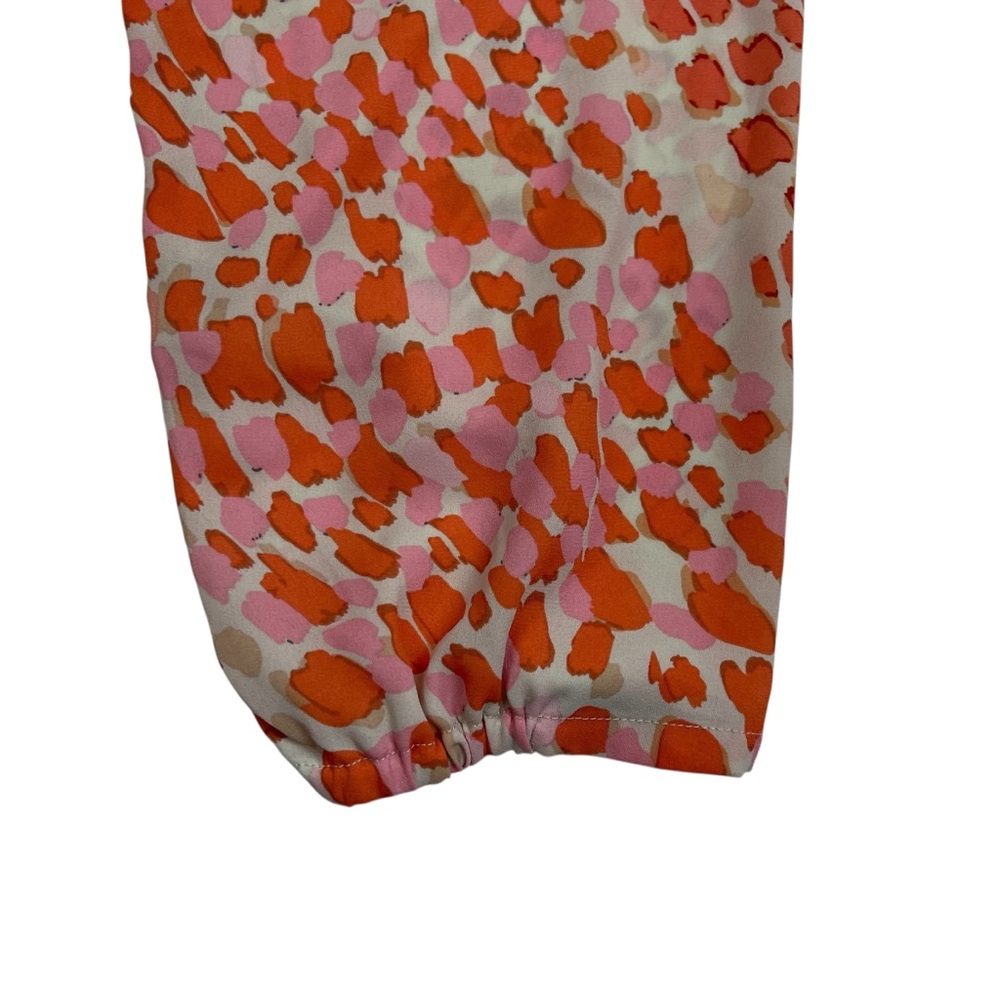 CABI GO-TO WOMEN'S MEDIUM BOTTON DOWN ORANGE TAN ANIMAL PRINT BLOUSE - Picture 8 of 12